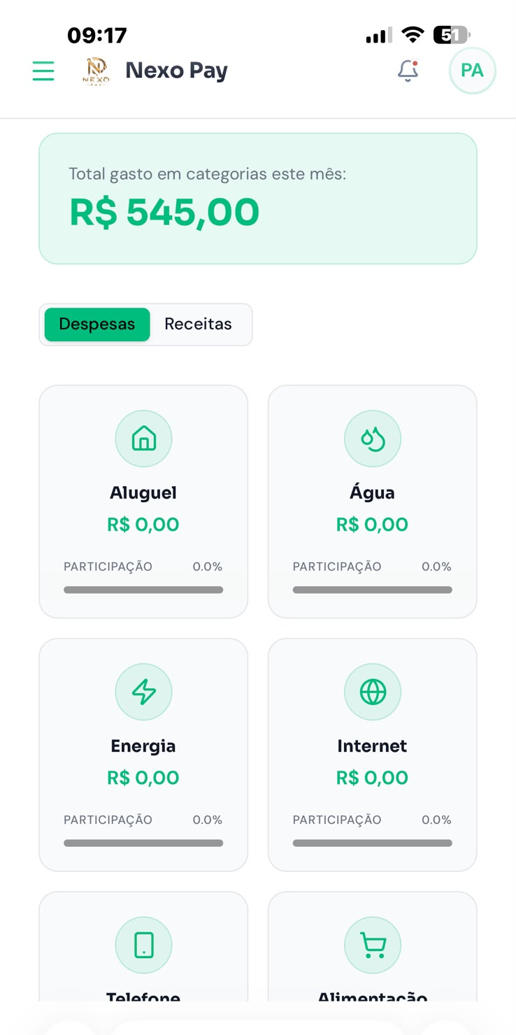 Categorias de gastos