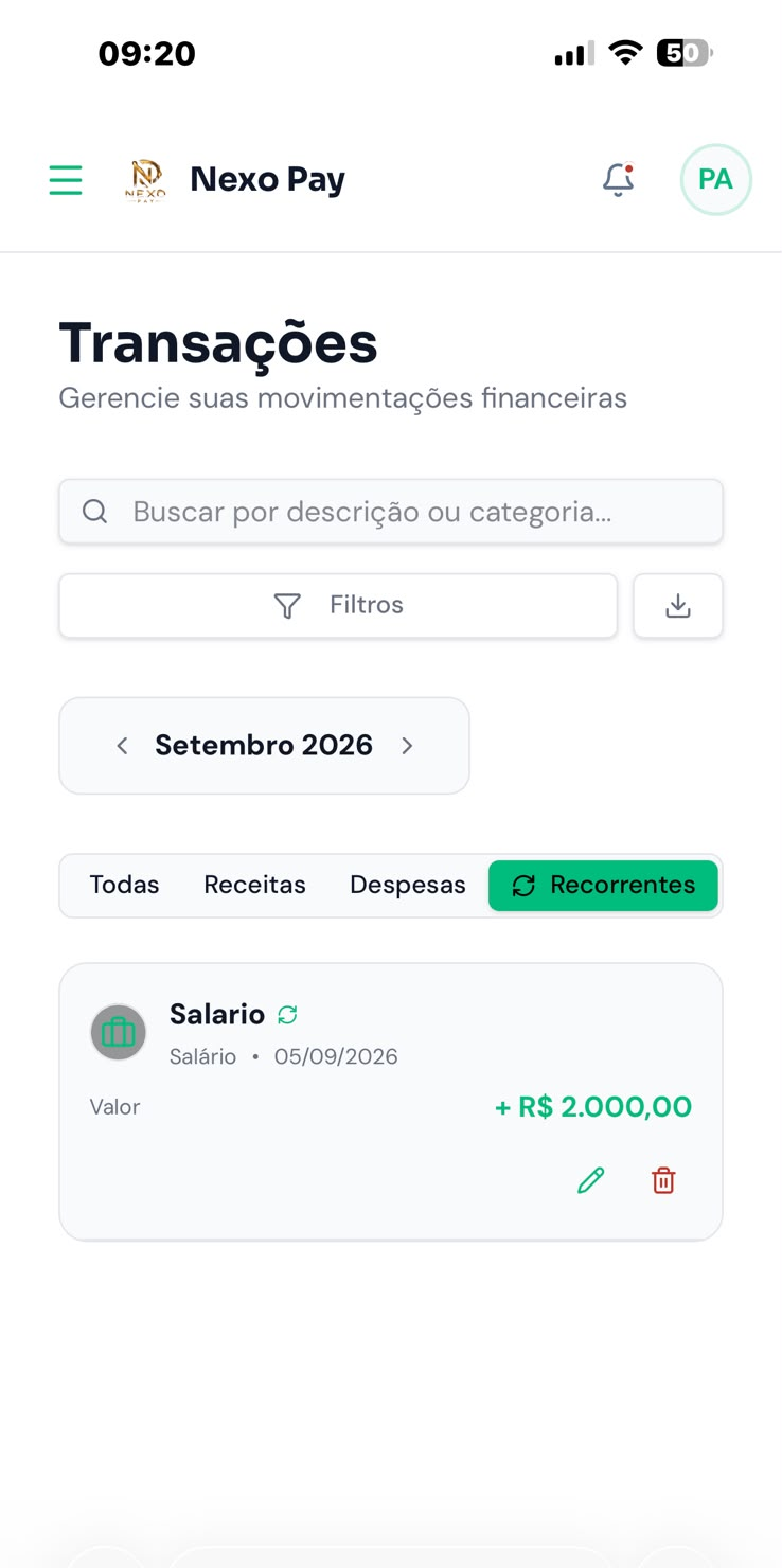 Lançamentos recorrentes