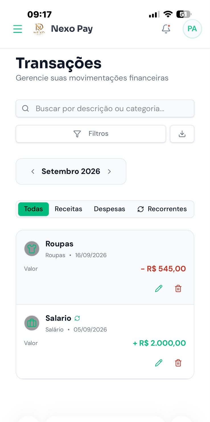 Receitas e despesas